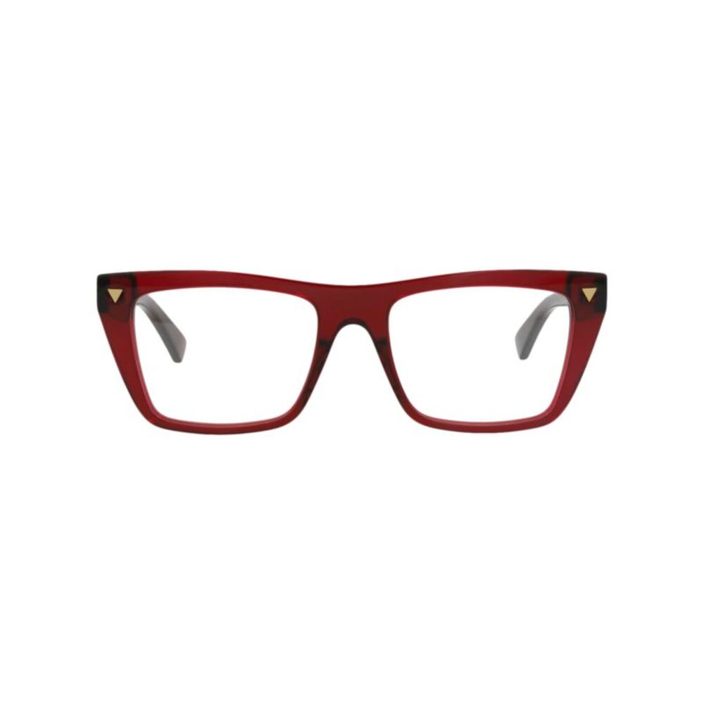 Bottega Veneta Square-Frame Recycled Acetate Optical Frames Red Unisex-Adult